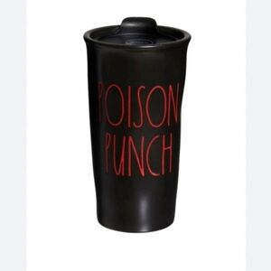 RAE DUNN Black Poison Punch Travel Tumbler HALLOWEEN Mug -NEW